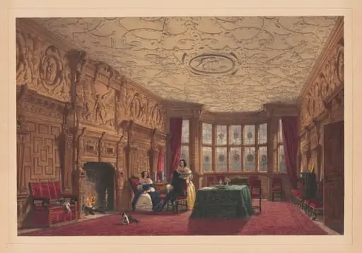 Caved Parlor, Crewe Hall, Cheshire, by Joseph Nash
