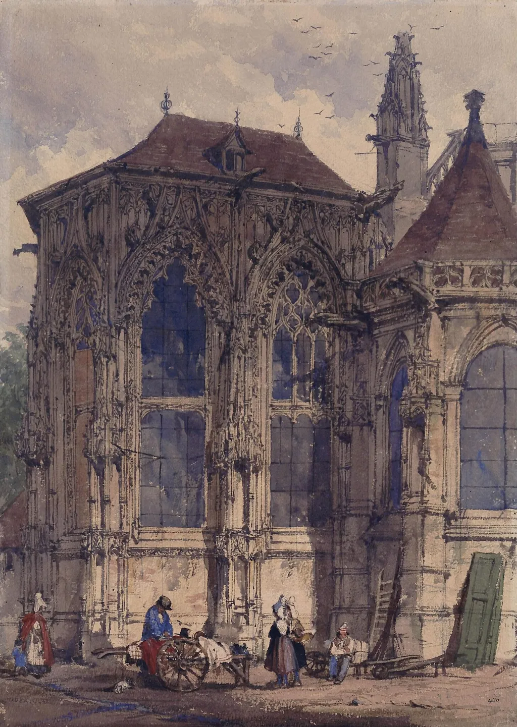 East End of the Church of St. Jacques, Dieppe, by Joseph Nash, 1850