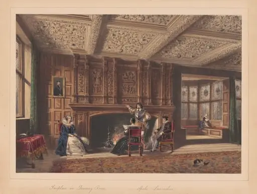 Fireplace in the Drawing Room, Speke, Lancashire, by Joseph Nash