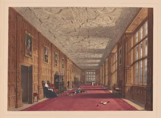 Gallery, Aston Hall, Warwickshire, by Joseph Nash