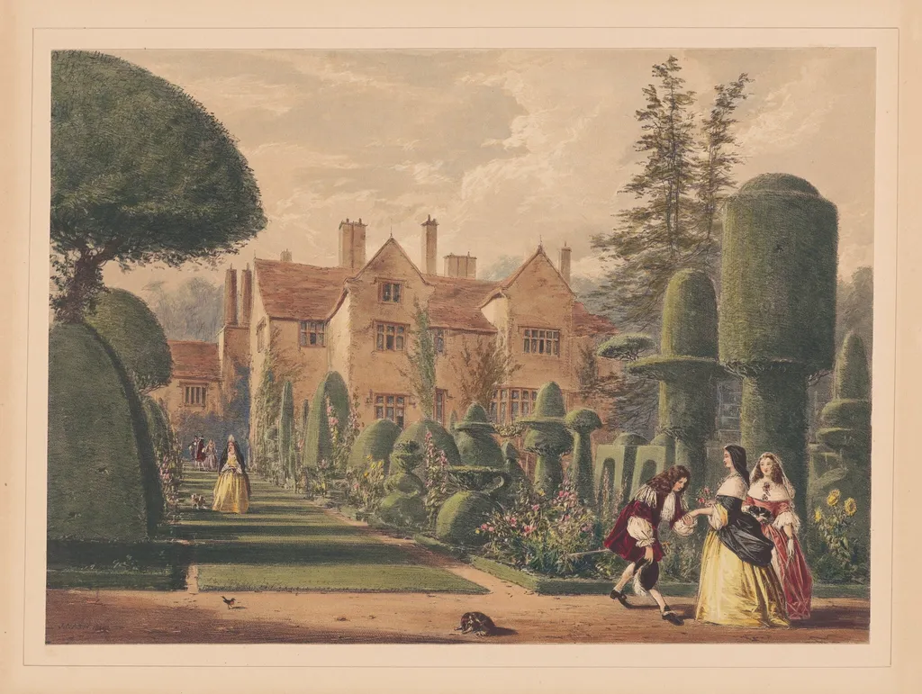 Garden Turns, Westmorland, by Joseph Nash, ink, 1849