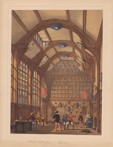 Hall, Adlington, Cheshire, by Joseph Nash
