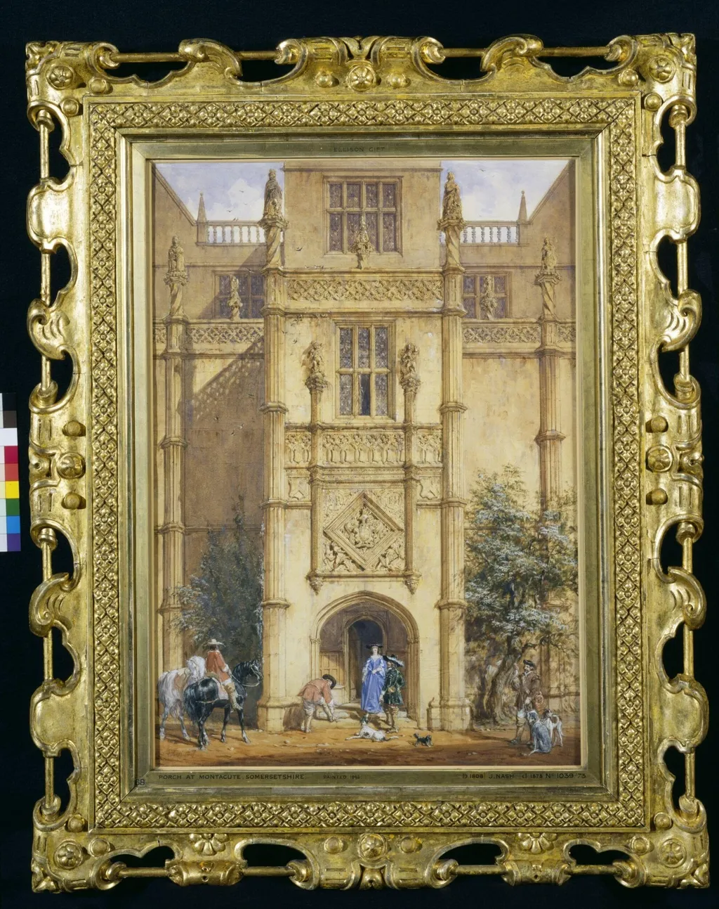 The Porch at Montacute House, Somerset, by Joseph Nash, watercolor, 1842