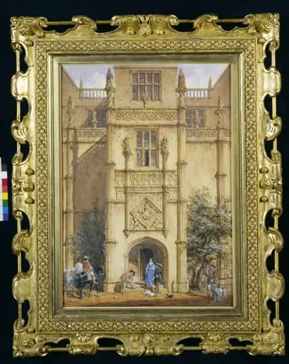 The Porch at Montacute House, Somerset, by Joseph Nash