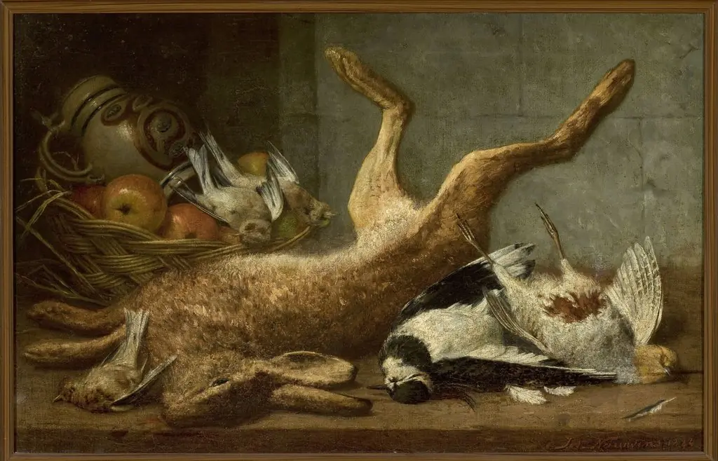Hunting trophies: dead hare, by Joseph Nauwens