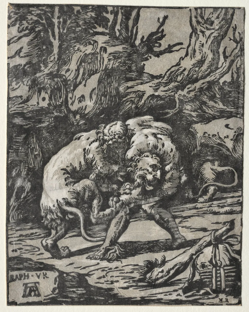 Hercules Strangling the Lion of Nimes, by Joseph Nicolas Vicentini, 1604