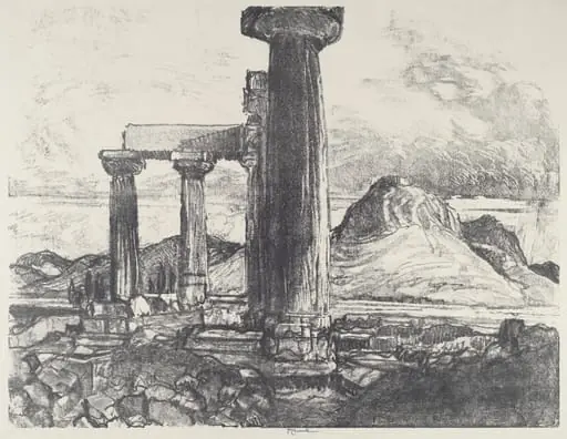 Acro, Corinth from Corinth, by Joseph Pennell