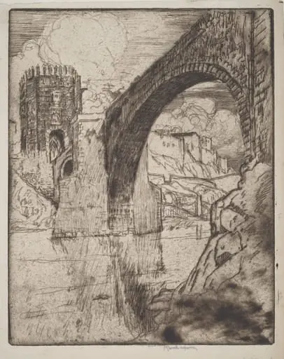 Arch of Bridge of Alcantara, by Joseph Pennell