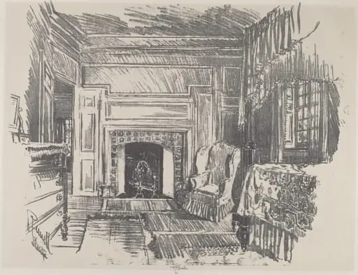 Bed Room, Stenton, by Joseph Pennell