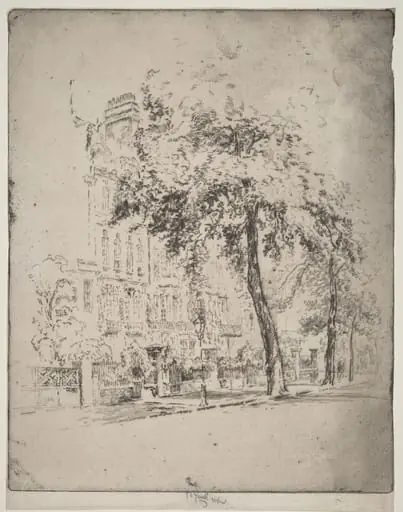 Big Tree, Cheyne Walk, by Joseph Pennell