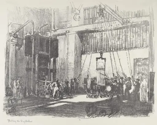 Bottling the Big Shell, by Joseph Pennell