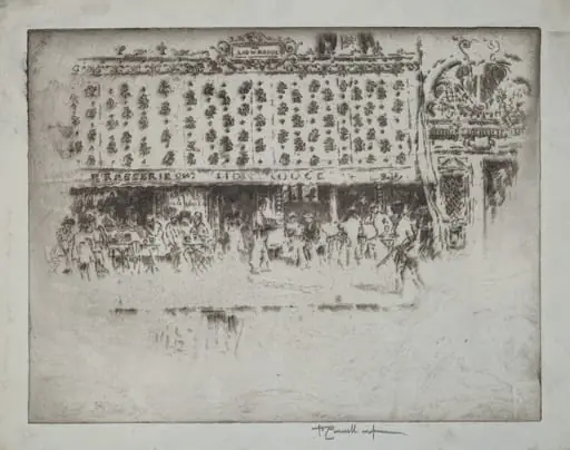 Brasserie, Au Lion Rouge, by Joseph Pennell