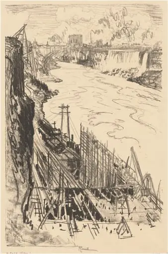 Building a Power House, by Joseph Pennell