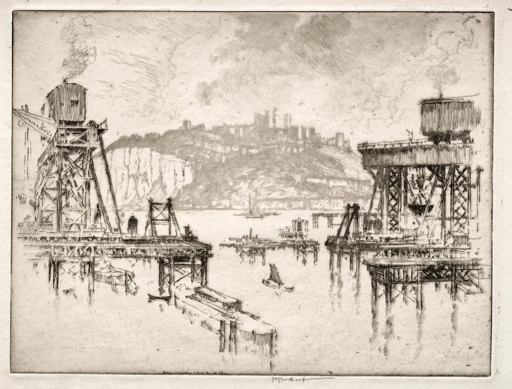 Building Dover Pier, by Joseph Pennell, 1910