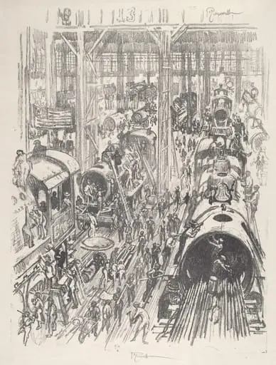 Building Engines for the Allies, by Joseph Pennell