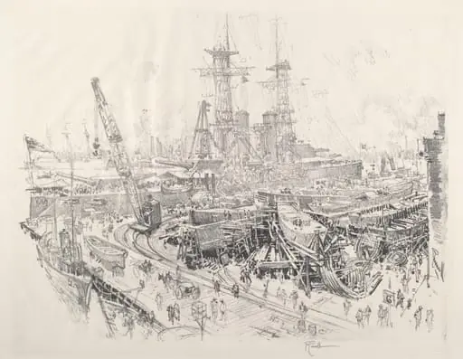 Building Submarine Chasers, by Joseph Pennell