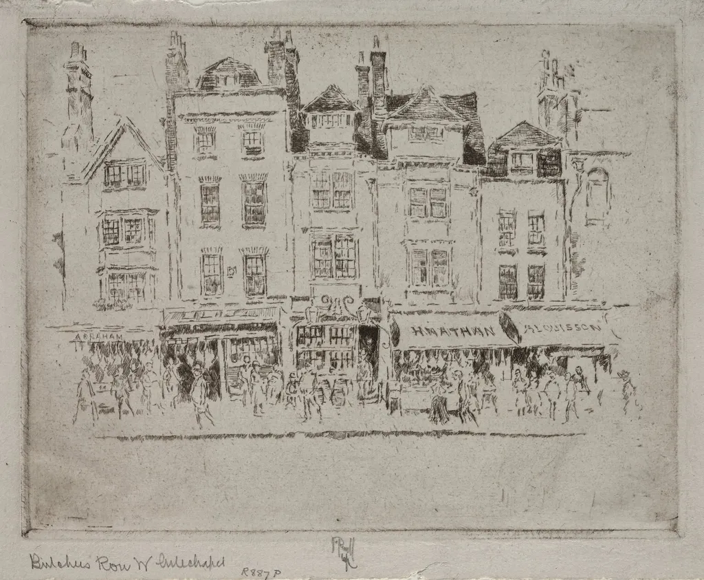 Butcher's Row, Whitechapel, by Joseph Pennell, 1904
