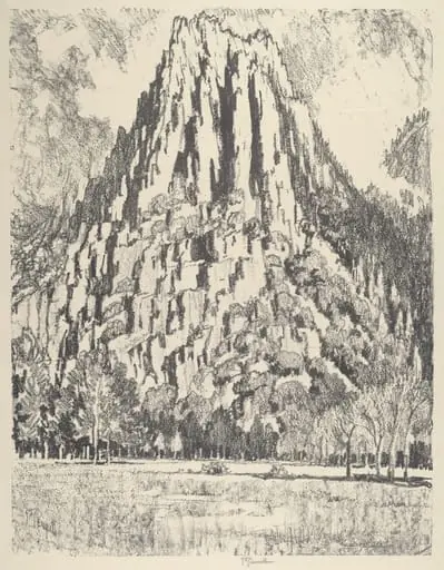 Buttresses, Yosemite, by Joseph Pennell
