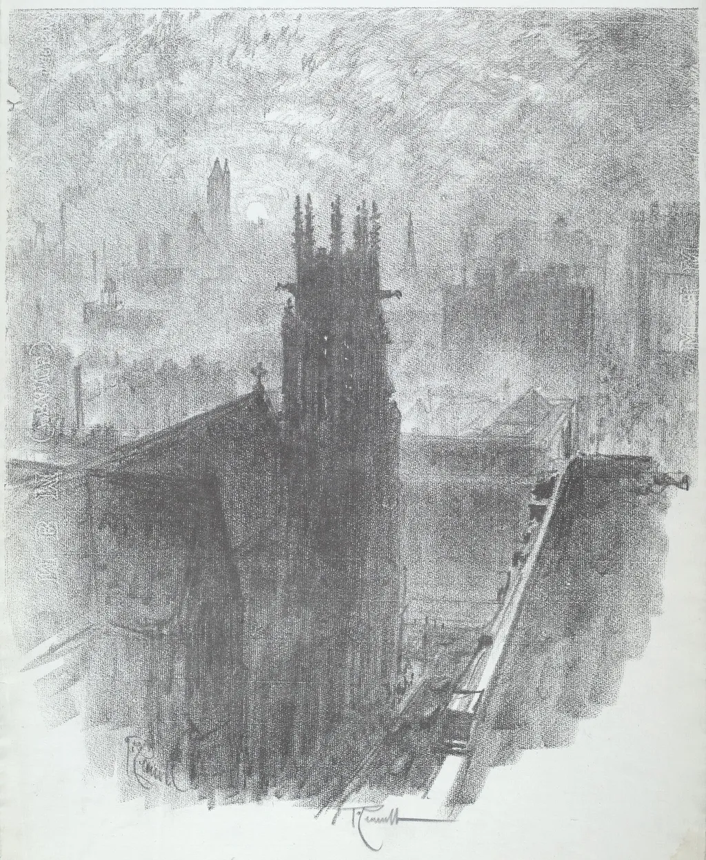 Christ Church, St. Louis, by Joseph Pennell, ink, 1919