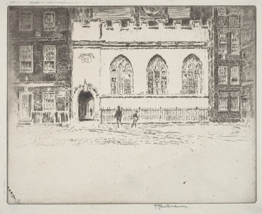 Clifford's Inn Hall, by Joseph Pennell, ink, 1907