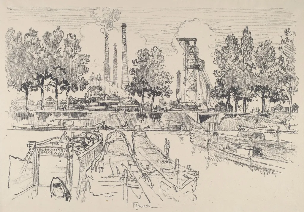 Coal Mines, Monceau, France, by Joseph Pennell, ink, 1911