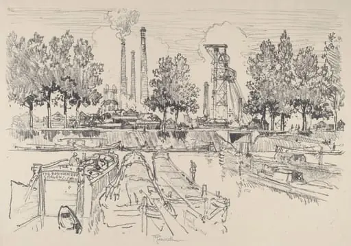 Coal Mines, Monceau, France, by Joseph Pennell