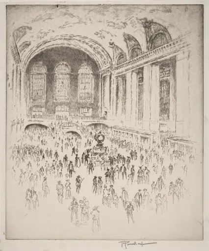 Concourse, Grand Central, New York, by Joseph Pennell