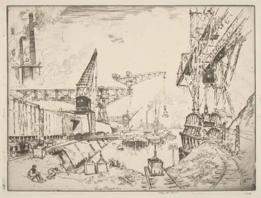 Cranes at Duisburg, by Joseph Pennell
