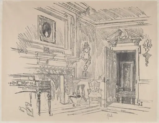 Drawing Room at Cliveden, by Joseph Pennell