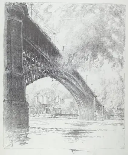 Eads Bridge, St. Louis, by Joseph Pennell