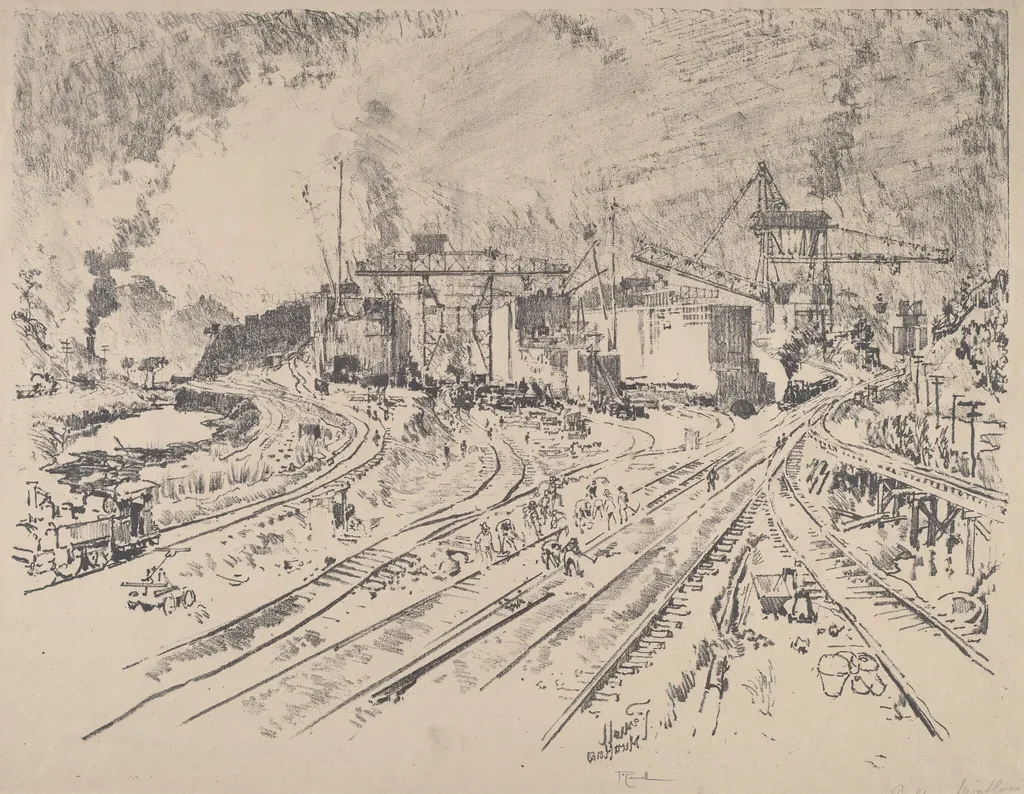 Early Morning, Miraflores, by Joseph Pennell, ink, 1912