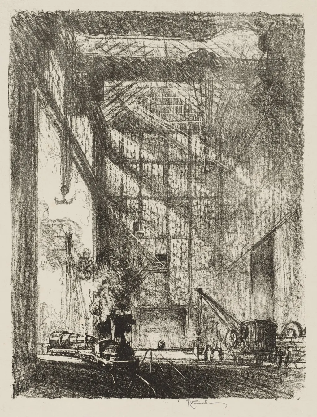 English War Work: Bringing in the Gun, by Joseph Pennell, 1916