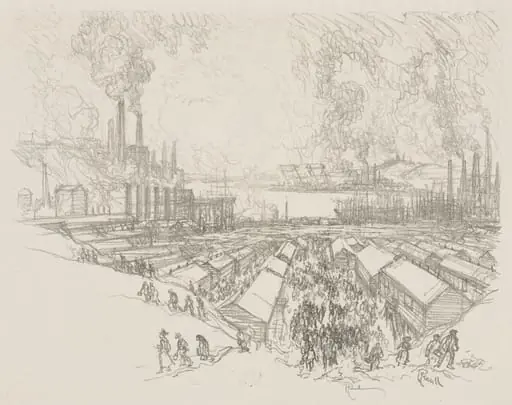 English War Work:  Five O'Clock, by Joseph Pennell