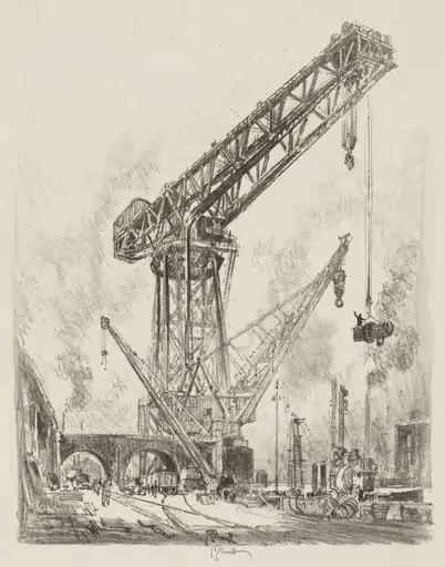 English War Work: Made in Germany, The Great Crane, by Joseph Pennell