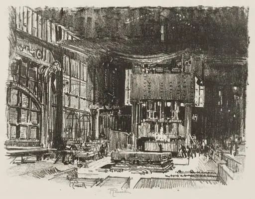 English War Work: The Acolytes Preparing the Altar of the War God, by Joseph Pennell