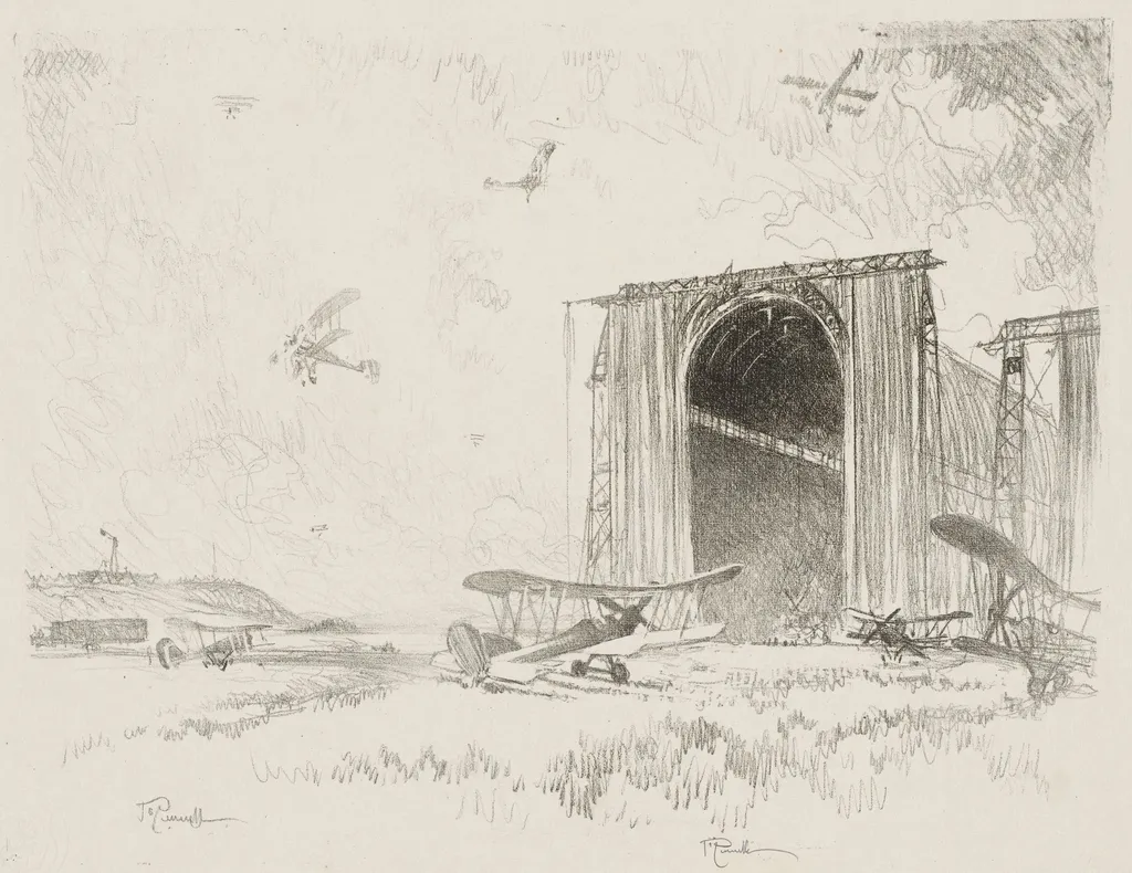 English War Work: The Balloon-Shed, by Joseph Pennell, 1916