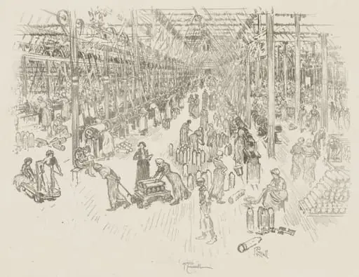 English War Work: The Bay of the Thousand Girls, by Joseph Pennell