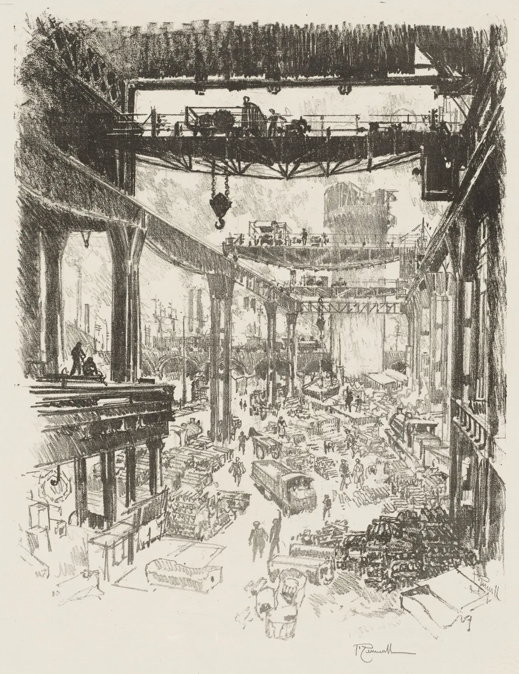 English War Work: The Great Tower, Pig Iron, by Joseph Pennell, 1916