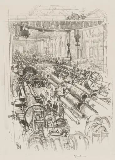 English War Work:  The Gun Shop, by Joseph Pennell