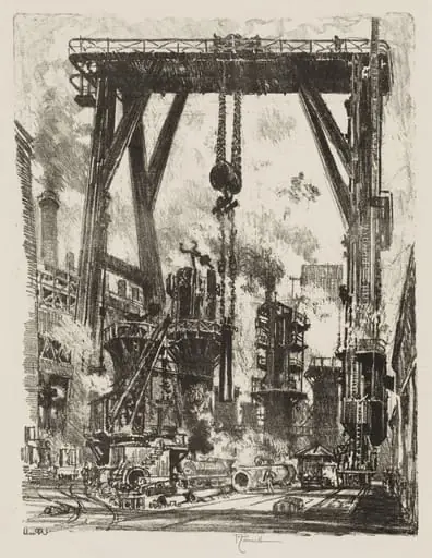 English War Work: The Old Gun Pit, by Joseph Pennell