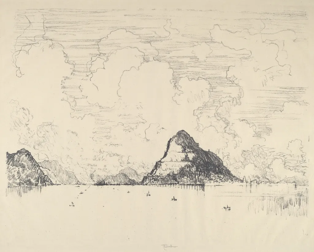 Entrance to the Canal from the Pacific, by Joseph Pennell, ink, 1912