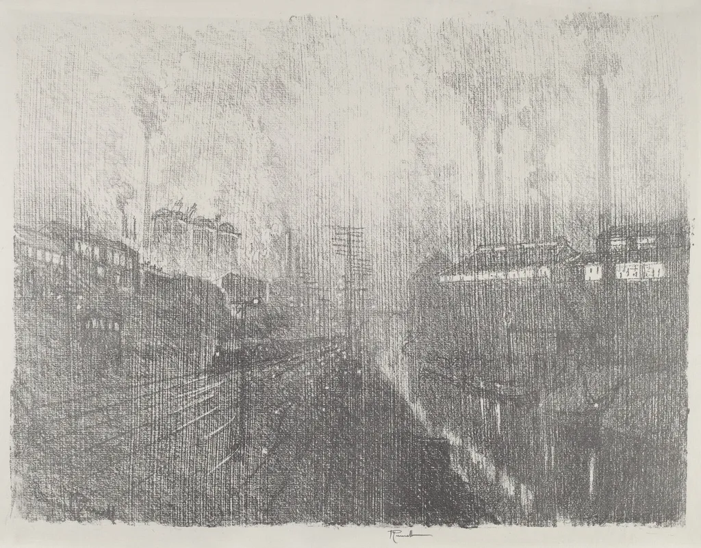 Evening in the Munitions Country, by Joseph Pennell, ink, 1916