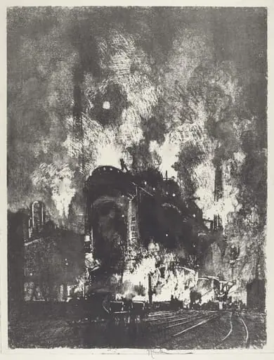 Furnaces at Night, by Joseph Pennell