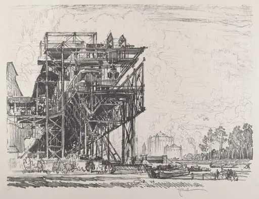Gas Works from the Canal, Berlin, by Joseph Pennell