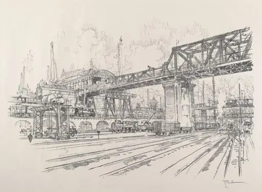 Gleisdreieck, by Joseph Pennell