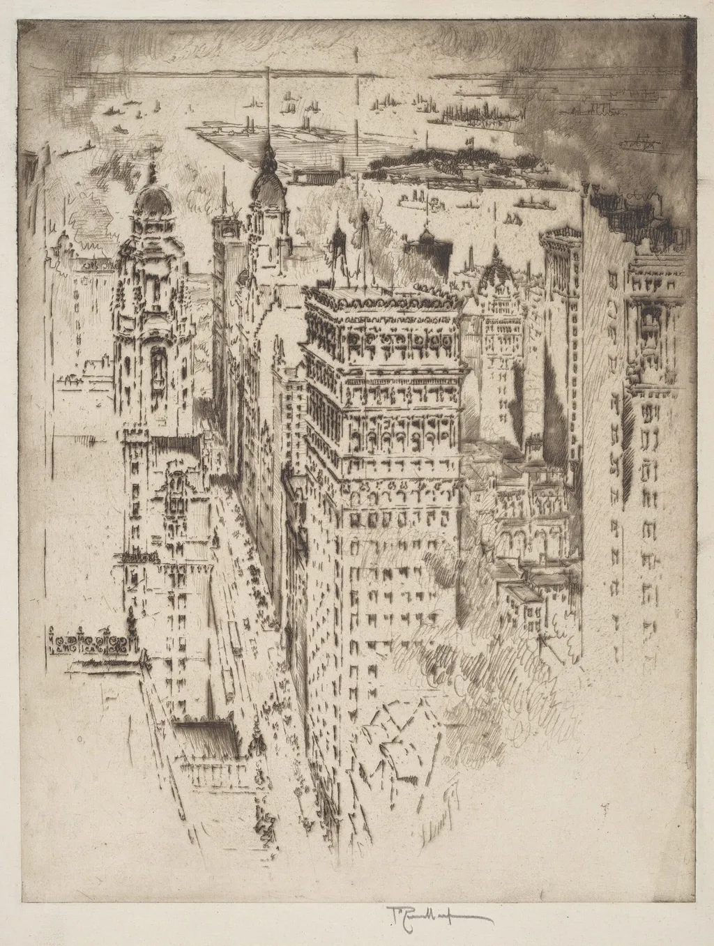Golden Cornice, No.II, by Joseph Pennell, ink, 1915