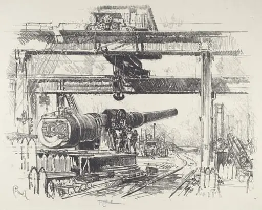 Gun-Testing, by Joseph Pennell