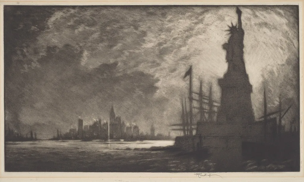 Hail America, by Joseph Pennell, ink, 1909