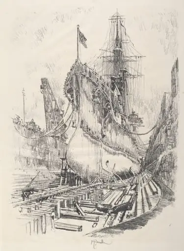 In the Dry Dock, by Joseph Pennell