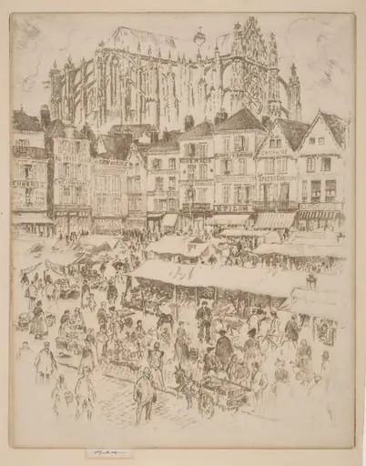 La Place, Beauvais, by Joseph Pennell